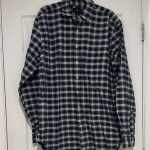 Polo by Ralph Lauren Men's Navy and White Checkered Shirt